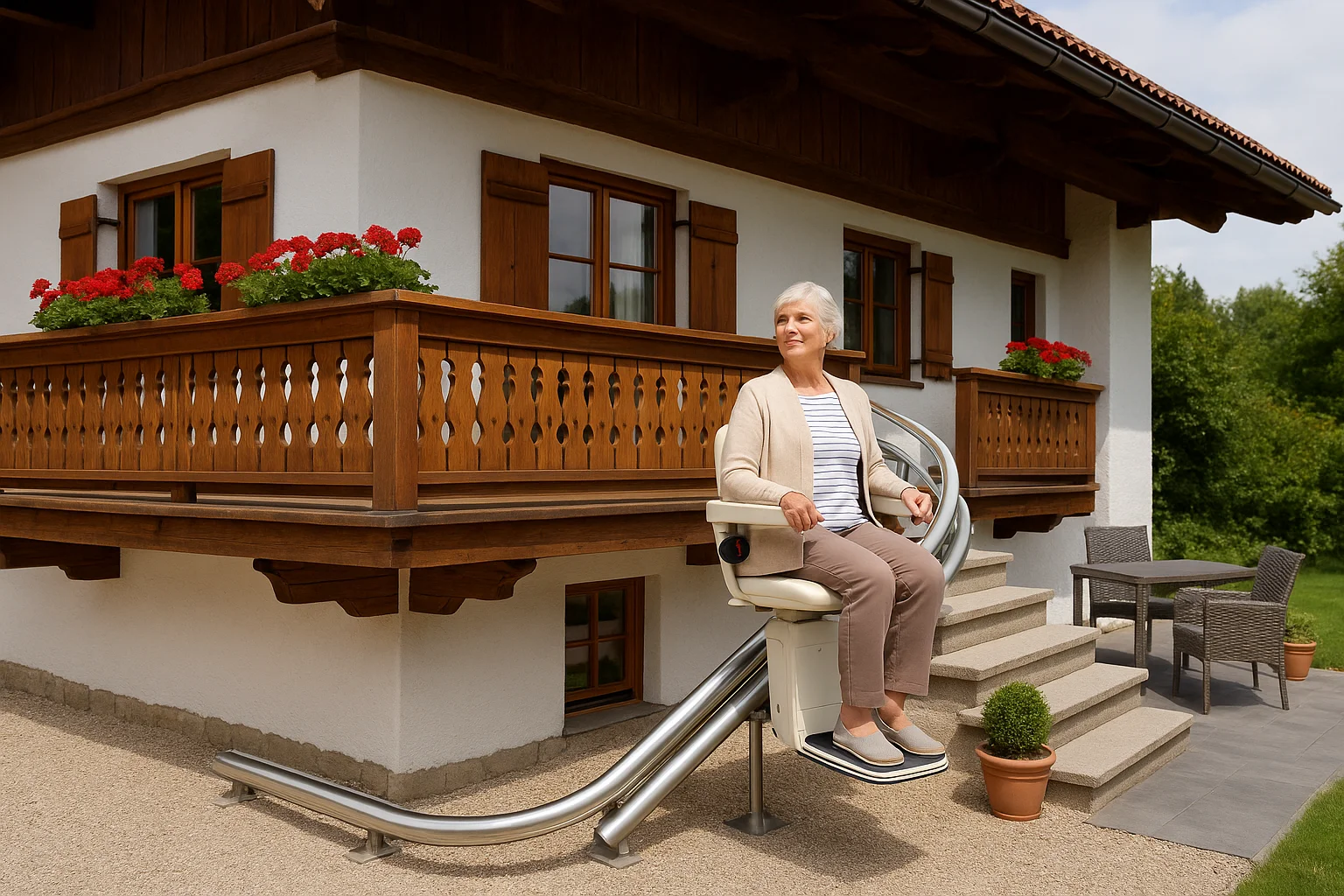 Treppenlift vor Bayern Haus