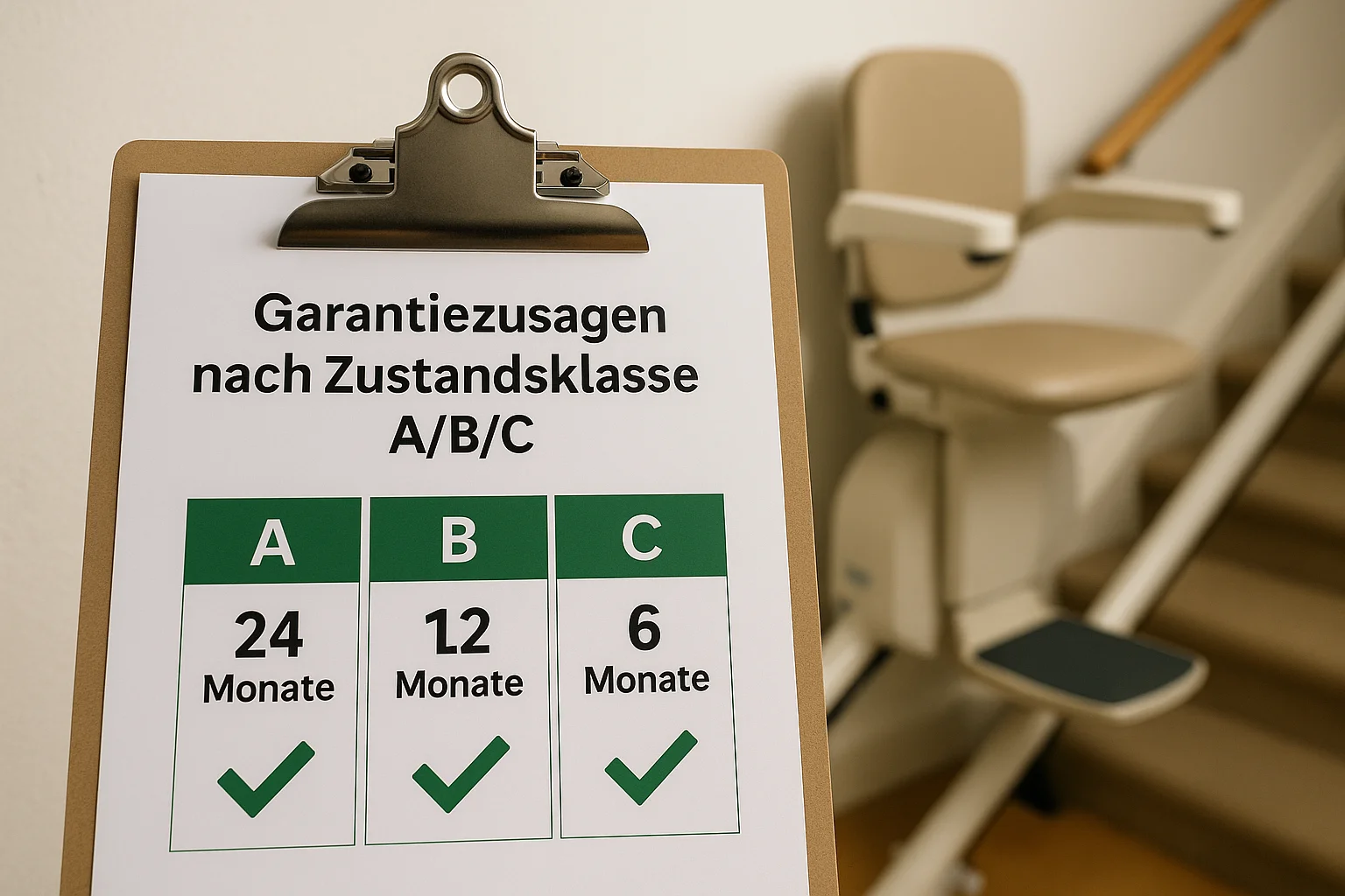 Garantiezusagen nach Zustandsklasse A/B/C